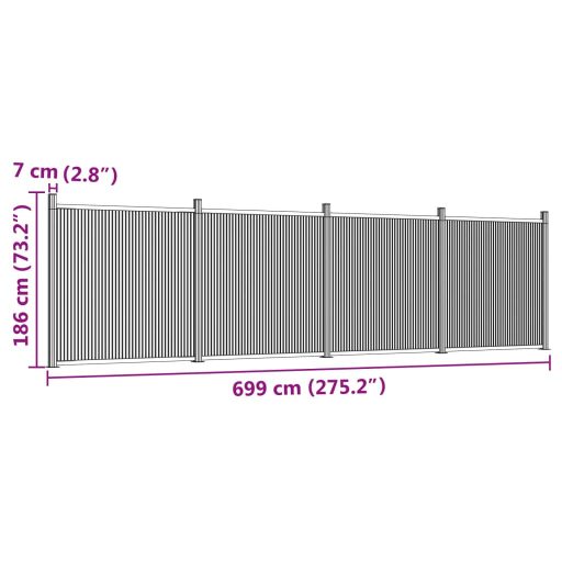 Barna WPC kerítéspanel 699 x 186 cm