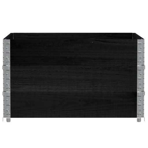 3 db fekete tömör fenyőfa raklapmagasító 100 x 100 cm