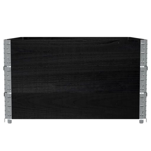 3 db fekete tömör fenyőfa raklapmagasító 100 x 100 cm