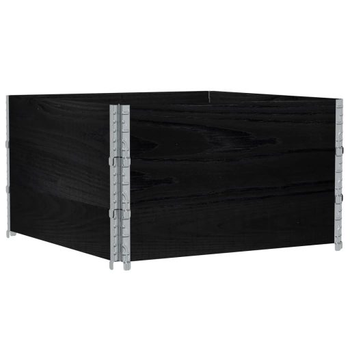 3 db fekete tömör fenyőfa raklapmagasító 100 x 100 cm