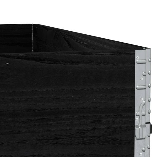 3 db fekete tömör fenyőfa raklapmagasító 100 x 100 cm