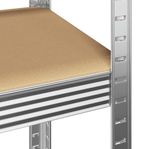 5 rétegű tárolópolcok 4 db ezüst acél és mérnöki fa