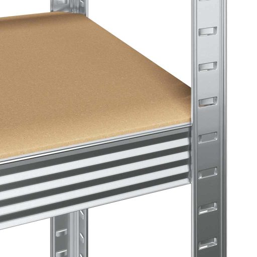 5 rétegű tárolópolcok 4 db ezüst acél és mérnöki fa