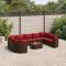 10 részes barna polyrattan kerti ülőgarnitúra párnákkal