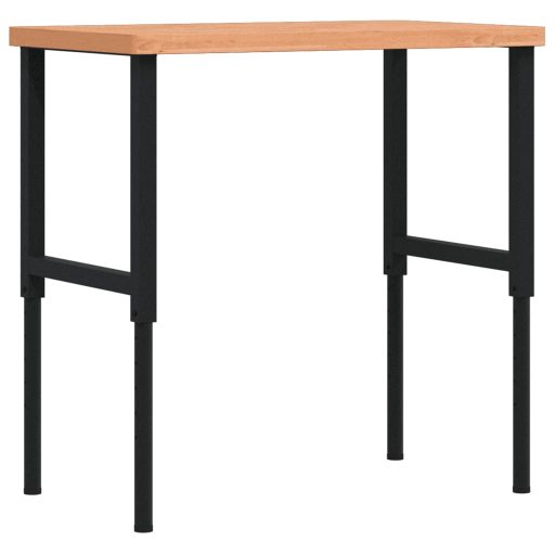 Tömör bükkfa négyszög alakú munkapad 100 x 60 x (73-99,5) cm