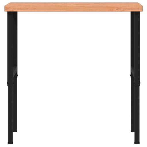 Tömör bükkfa négyszög alakú munkapad 100 x 60 x (73-99,5) cm