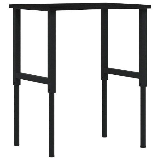 Sötétbarna tömör tölgyfa munkapad 80 x 60 x (71,5-98) cm