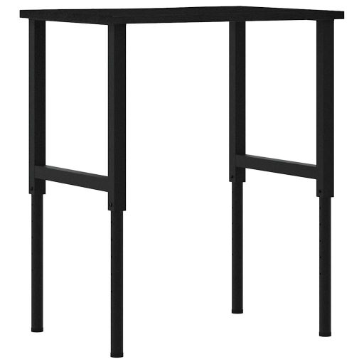 Sötétbarna tömör tölgyfa munkapad 80 x 60 x (71,5-98) cm
