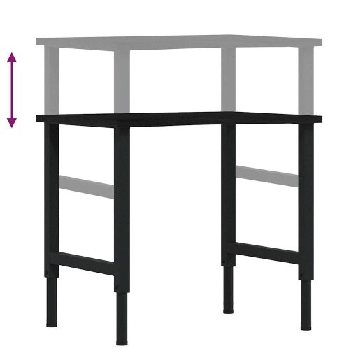 Sötétbarna tömör tölgyfa munkapad 80 x 60 x (71,5-98) cm