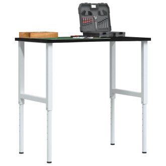   Sötétbarna tömör tölgyfa munkapad 100 x 60 x (71,5-98) cm