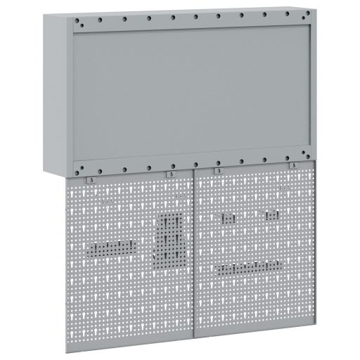 3 részes szerszám szekrény és falra szerelhető pegboard szett fekete fém