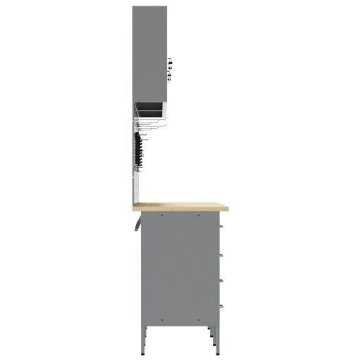 Munkaszekrény Készlet 10 db Fekete Acél 200 x 55 x 200 cm