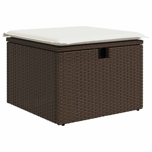 11 részes barna polyrattan kerti ülőgarnitúra párnákkal