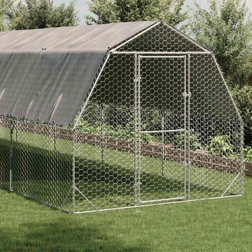 Csirkekifutó tetővel 2,5x8x2,25 m horganyzott acél