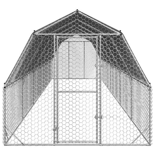 Csirkekifutó tetővel 2,5x12x2,25 m horganyzott acél