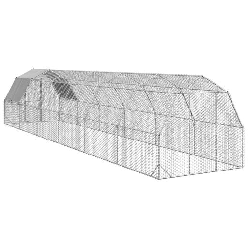 Csirkekifutó tetővel 2,5x12x2,25 m horganyzott acél