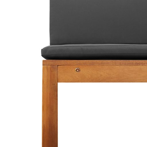 5 részes kerti pad szett párnákkal, tömör akác fából