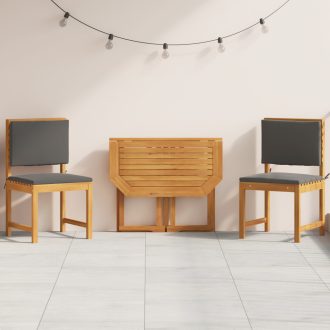3 darabos kertibútor étkezőszett tömör akácfából