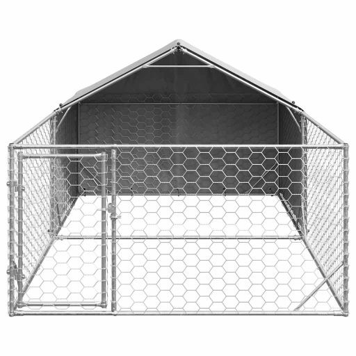 Horganyzott acél kültéri kutyafuttató kifutóval 5x2x1,5 m