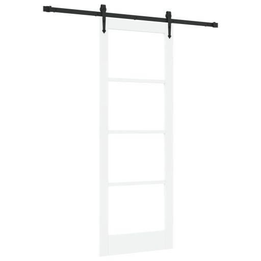 Csúszó Ajtó Felszerelés Készlet Fehér 78x211 cm Tömbfából készült Fenyő