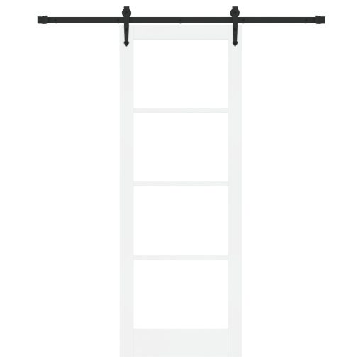 Csúszó Ajtó Felszerelés Készlet Fehér 78x211 cm Tömbfából készült Fenyő