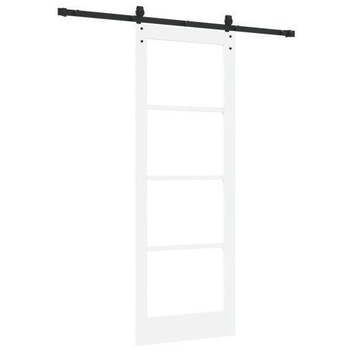 Csúszó Ajtó Felszerelés Készlet Fehér 78x211 cm Tömbfából készült Fenyő