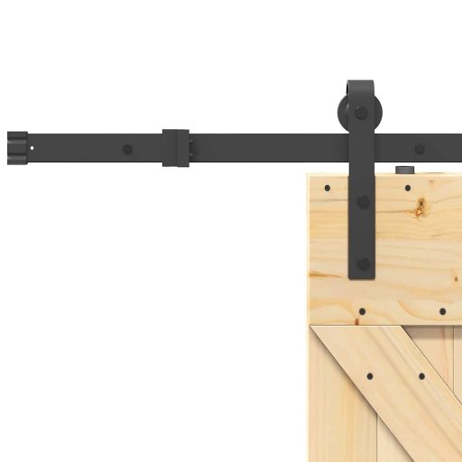 Tömör fenyőfa tolóajtó fémszerelékszettel 70 x 210 cm