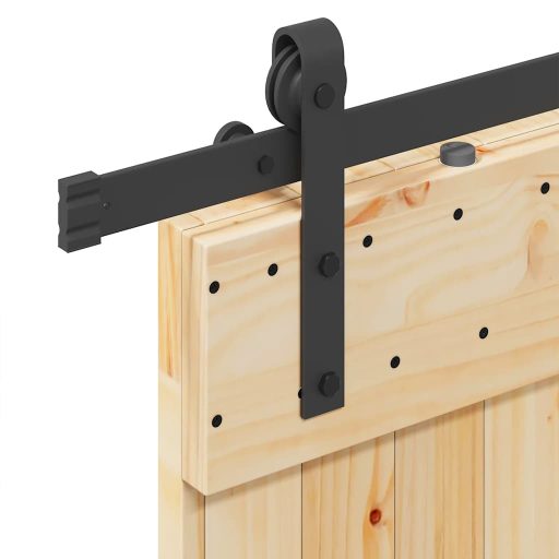 Tömör fenyőfa tolóajtó fémszerelékszettel 70 x 210 cm