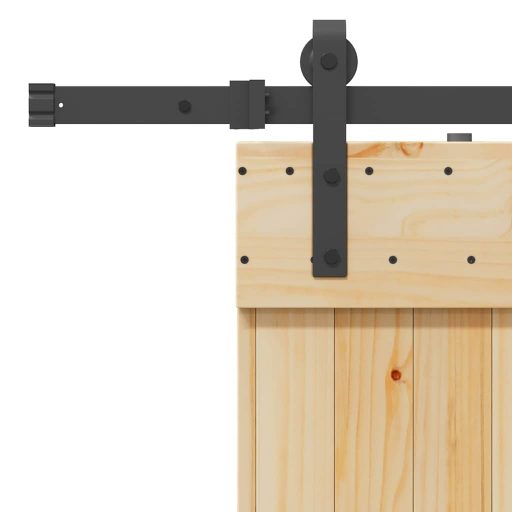 Tömör fenyőfa tolóajtó fémszerelékszettel 80 x 210 cm