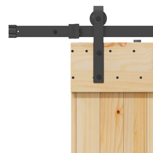 Tömör fenyőfa tolóajtó fémszerelékszettel 85x210 cm