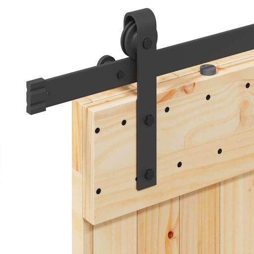 Tömör fenyőfa tolóajtó fémszerelékszettel 90 x 210 cm