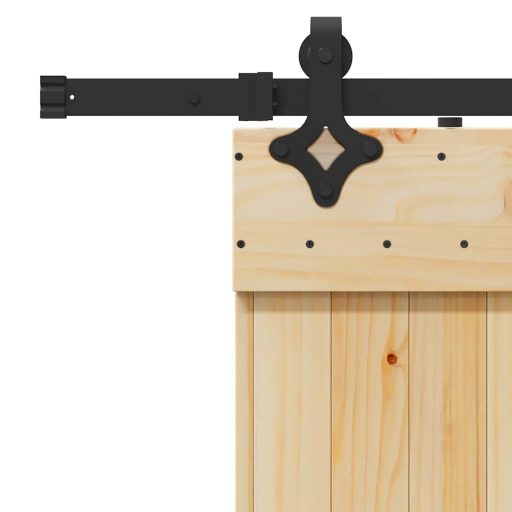 Tömör fenyőfa tolóajtó fémszerelékszettel 85x210 cm