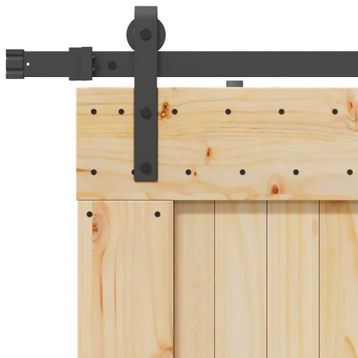 Tömör fenyőfa tolóajtó fémszerelékszettel 100 x 210 cm