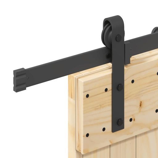 Tömör fenyőfa tolóajtó fémszerelékszettel 85x210 cm
