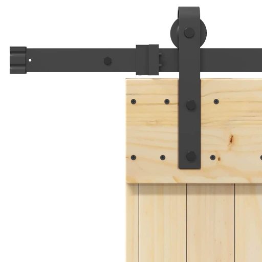 Tömör fenyőfa tolóajtó fémszerelékszettel 85x210 cm