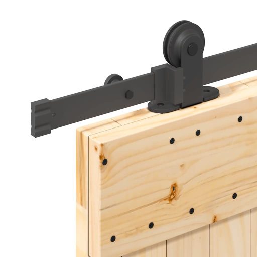 Tömör fenyőfa tolóajtó fémszerelékszettel 70 x 210 cm
