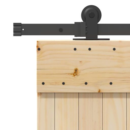 Tömör fenyőfa tolóajtó fémszerelékszettel 80 x 210 cm