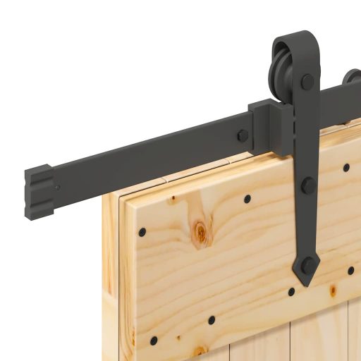 Tömör fenyőfa tolóajtó fémszerelékszettel 100 x 210 cm