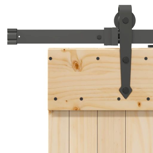Tömör fenyőfa tolóajtó fémszerelékszettel 100 x 210 cm