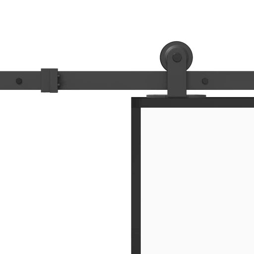 ESG üveg és alumínium tolóajtó fémszerelvény-szettel 76x205 cm