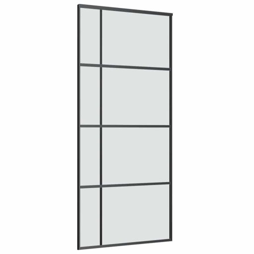 ESG üveg és alumínium tolóajtó fémszerelvény-szettel 90x205 cm