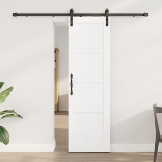   Csúszó Ajtó Felszerelési Készlettel Fehér 61x198.5 cm Tömbfa