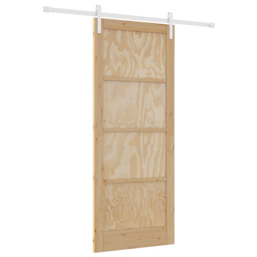 Csúszó Ajtó 2 db Természetes és fehér Tömör fenyőfa 86 x 211 cm