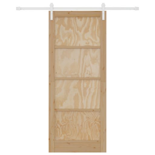 Csúszó Ajtó 2 db Természetes és fehér Tömör fenyőfa 86 x 211 cm