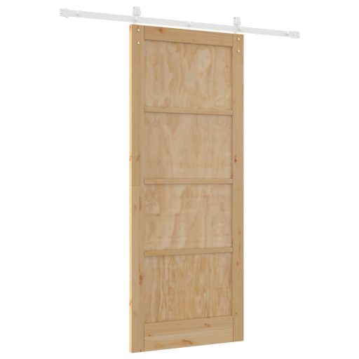 Csúszó Ajtó 2 db Természetes és fehér Tömör fenyőfa 86 x 211 cm