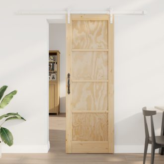   Csúszó Ajtó felszerelési készlettel 73.5x211 cm Tömör Fa Fenyő