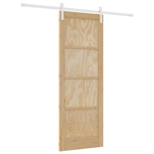 Csúszó Ajtó Felszerelés Készlettel 78x211 cm Masszív Fa Fenyő
