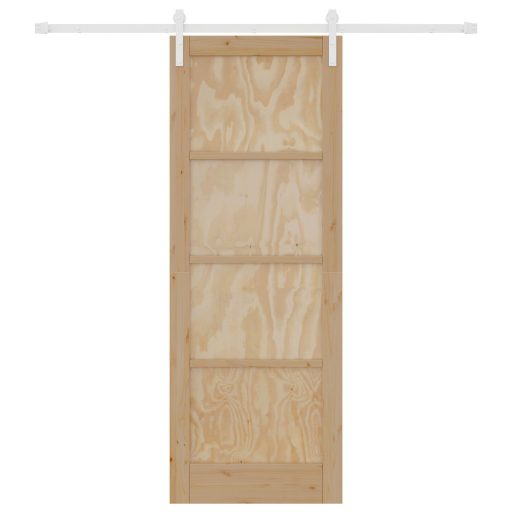 Csúszó Ajtó Felszerelés Készlettel 78x211 cm Masszív Fa Fenyő