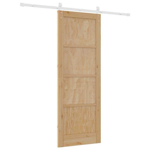 Csúszó Ajtó Felszerelés Készlettel 78x211 cm Masszív Fa Fenyő