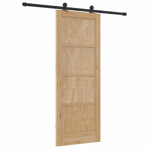 Csúszóajtó Hardver Készlet 78x202 cm Masszív Fa Fenyő